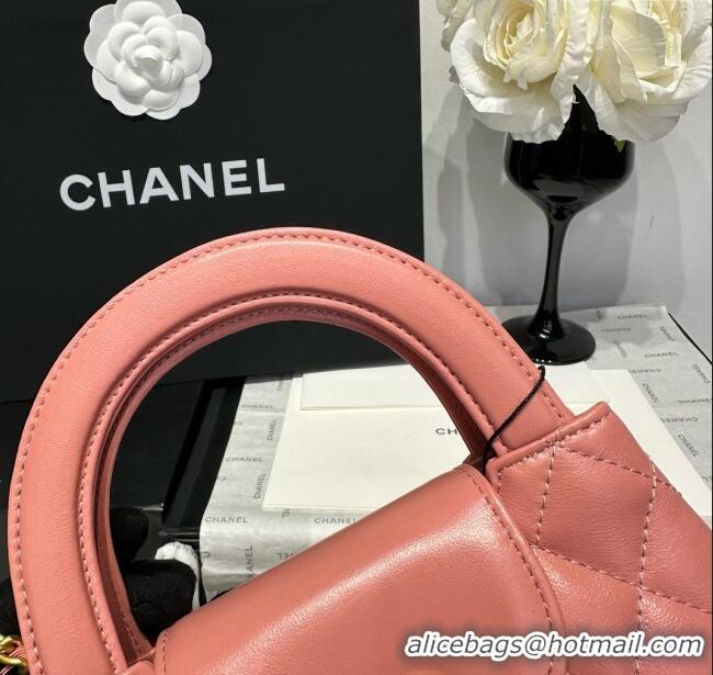 Top Grade Chanel Shiny Calfskin Mini Kelly Shopping Bag AS4416 Pink 2025