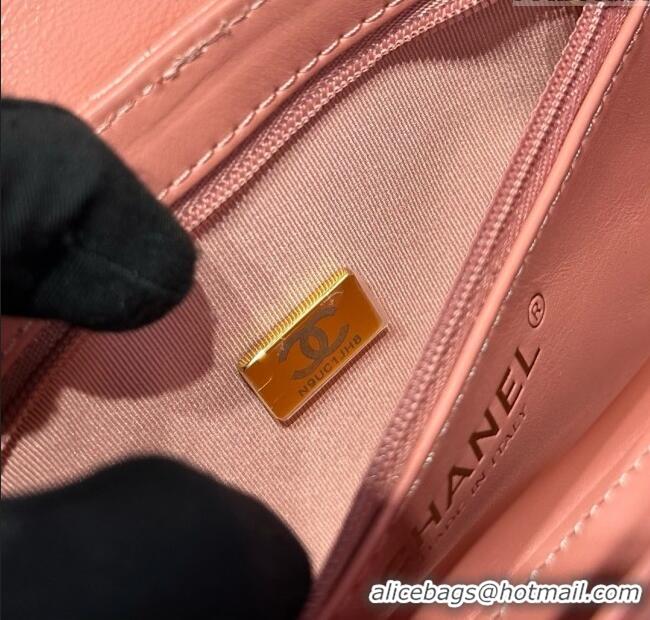 Top Grade Chanel Shiny Calfskin Mini Kelly Shopping Bag AS4416 Pink 2025