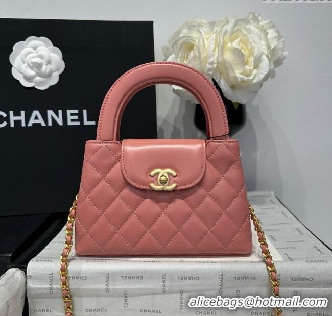 Top Grade Chanel Shiny Calfskin Mini Kelly Shopping Bag AS4416 Pink 2025