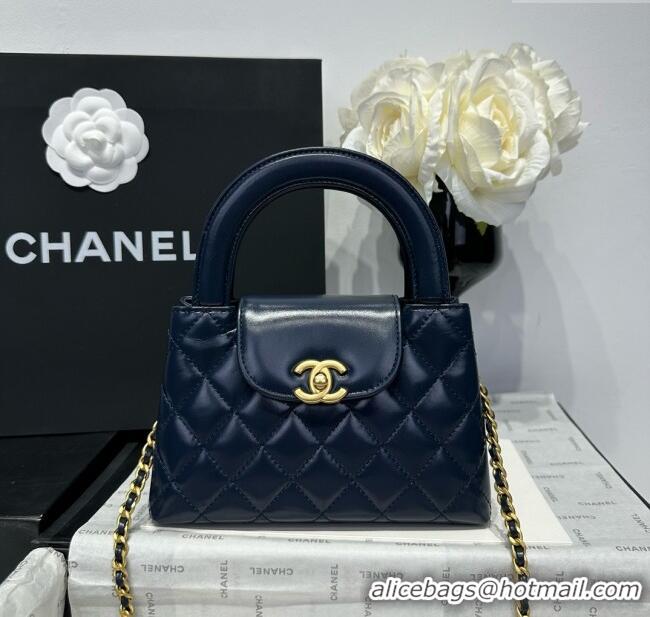 Low Cost Chanel Shiny Calfskin Mini Kelly Shopping Bag AS4416 Deep Blue 2025