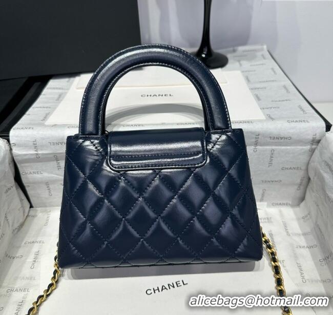 Low Cost Chanel Shiny Calfskin Mini Kelly Shopping Bag AS4416 Deep Blue 2025