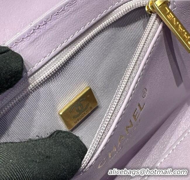 Grade Design Chanel Shiny Calfskin Mini Kelly Shopping Bag AS4416 Lilac 2025