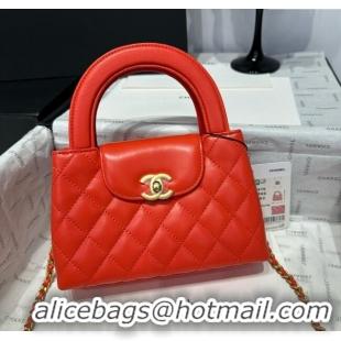 Shop Discount Chanel Shiny Calfskin Mini Kelly Shopping Bag AS4416 Red 2025