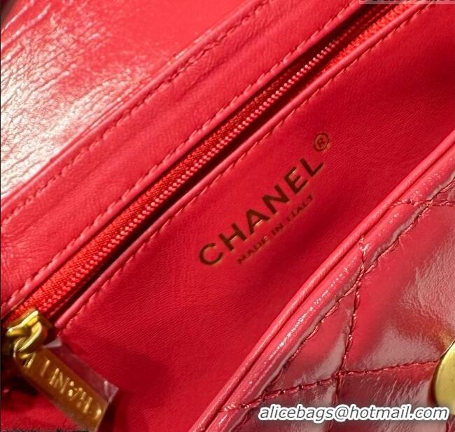Famous Brand Chanel Shiny Calfskin Mini Kelly Shopping Bag AS4416 Deep Red 2025