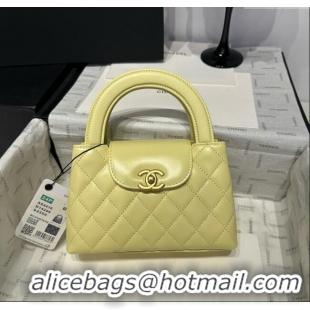 Best Price Chanel Shiny Calfskin Mini Kelly Shopping Bag AS4416 Yellow 2025