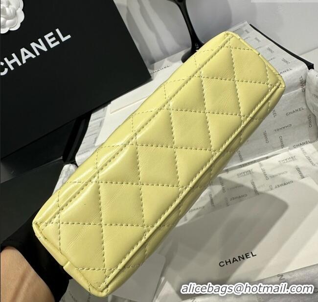 Best Price Chanel Shiny Calfskin Mini Kelly Shopping Bag AS4416 Yellow 2025