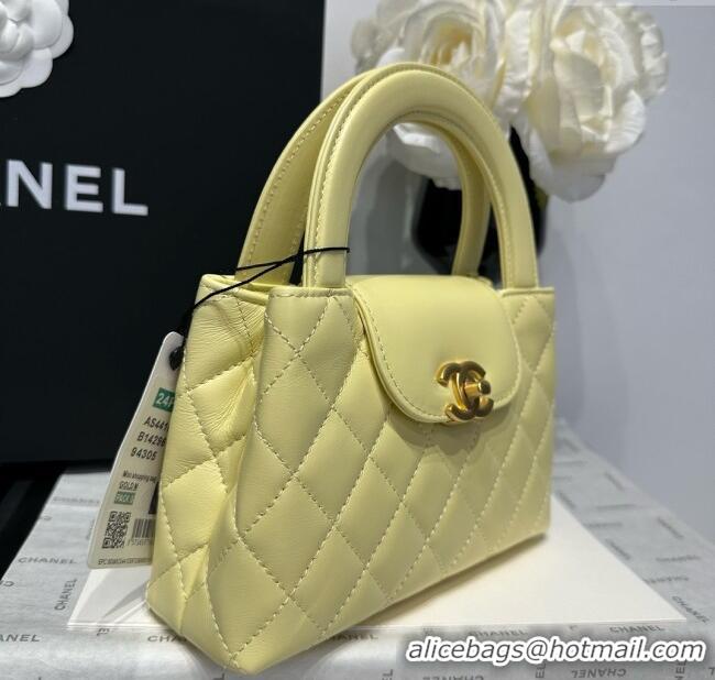 Best Price Chanel Shiny Calfskin Mini Kelly Shopping Bag AS4416 Yellow 2025