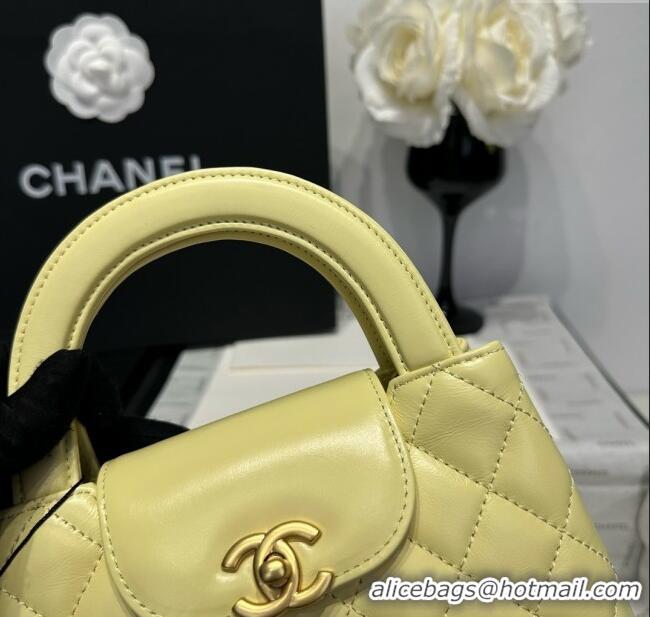 Best Price Chanel Shiny Calfskin Mini Kelly Shopping Bag AS4416 Yellow 2025