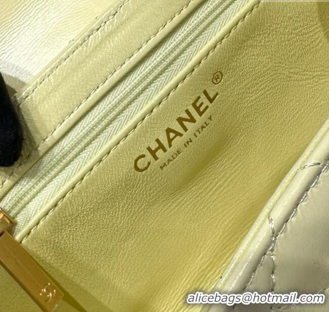 Best Price Chanel Shiny Calfskin Mini Kelly Shopping Bag AS4416 Yellow 2025