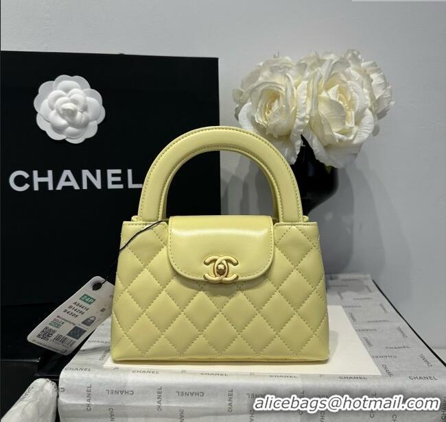 Best Price Chanel Shiny Calfskin Mini Kelly Shopping Bag AS4416 Yellow 2025