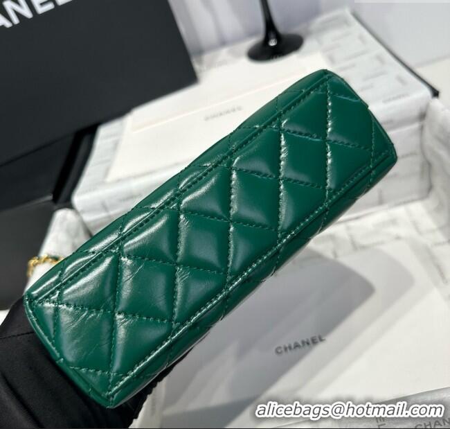 Pretty Style Chanel Shiny Calfskin Mini Kelly Shopping Bag AS4416 Green 2025