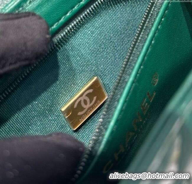 Pretty Style Chanel Shiny Calfskin Mini Kelly Shopping Bag AS4416 Green 2025