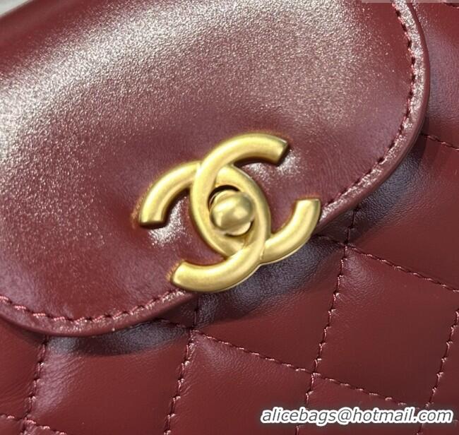 Grade Discount Chanel Shiny Calfskin Mini Kelly Shopping Bag AS4416 Burgundy 2025