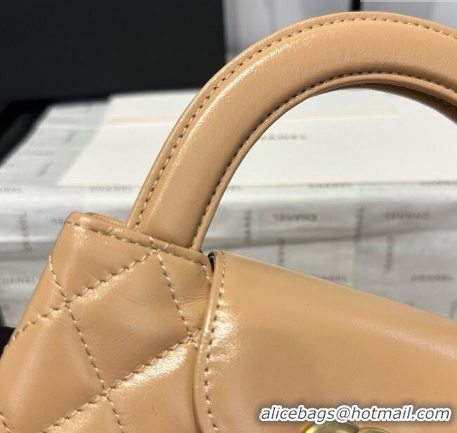 Good Looking Chanel Shiny Calfskin Mini Kelly Shopping Bag AS4416 Beige 2025