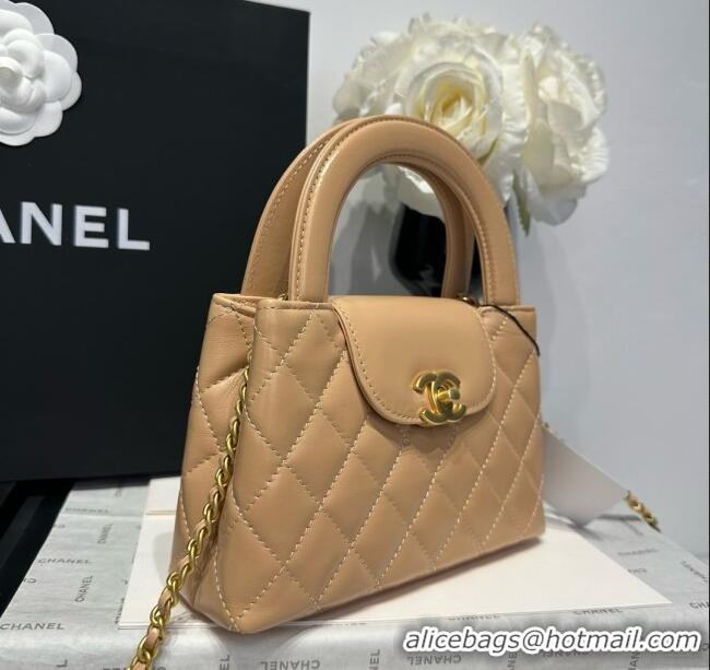Good Looking Chanel Shiny Calfskin Mini Kelly Shopping Bag AS4416 Beige 2025