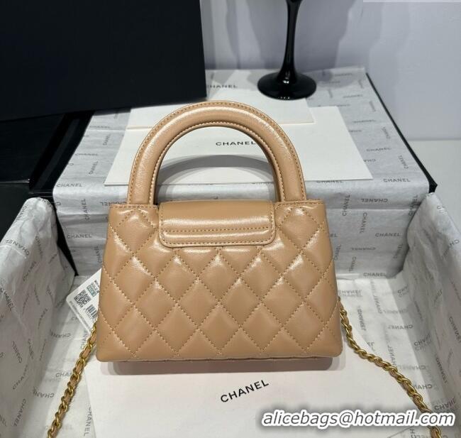 Good Looking Chanel Shiny Calfskin Mini Kelly Shopping Bag AS4416 Beige 2025