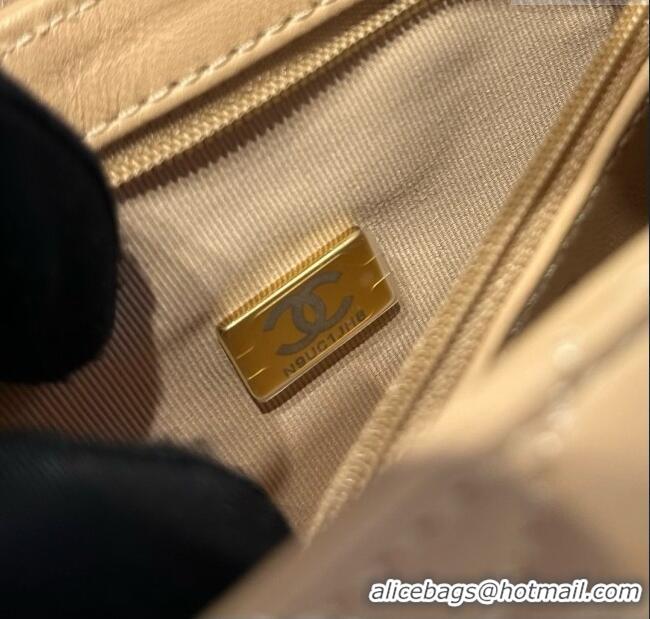 Good Looking Chanel Shiny Calfskin Mini Kelly Shopping Bag AS4416 Beige 2025