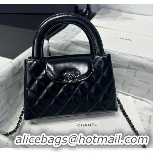 Super Quality Chanel Shiny Calfskin Mini Kelly Shopping Bag AS4416 All Black 2025