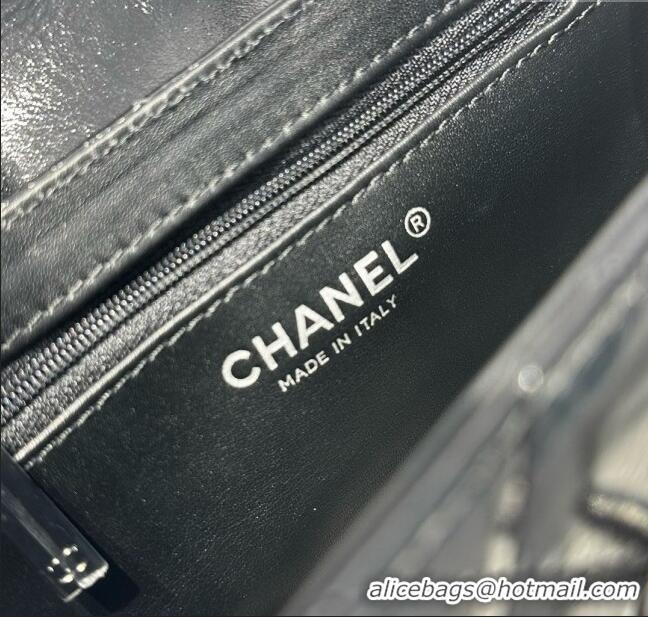 Super Quality Chanel Shiny Calfskin Mini Kelly Shopping Bag AS4416 All Black 2025