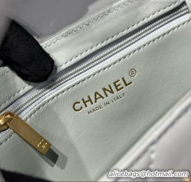 Market Sells Chanel Shiny Calfskin Mini Kelly Shopping Bag AS4416 Light Grey 2025