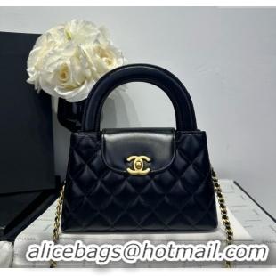 Best Price Chanel Shiny Calfskin Mini Kelly Shopping Bag AS4416 Black/Gold 2025