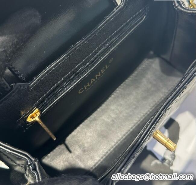 Best Price Chanel Shiny Calfskin Mini Kelly Shopping Bag AS4416 Black/Gold 2025