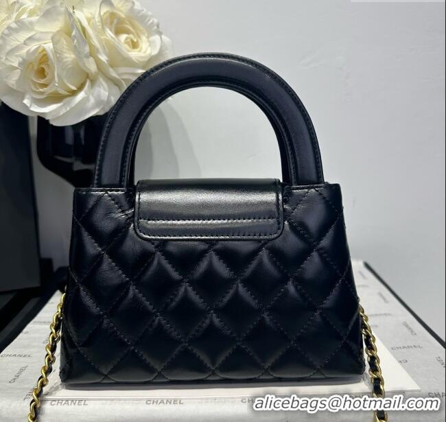 Best Price Chanel Shiny Calfskin Mini Kelly Shopping Bag AS4416 Black/Gold 2025