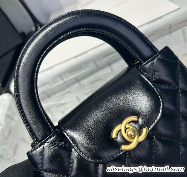 Best Price Chanel Shiny Calfskin Mini Kelly Shopping Bag AS4416 Black/Gold 2025