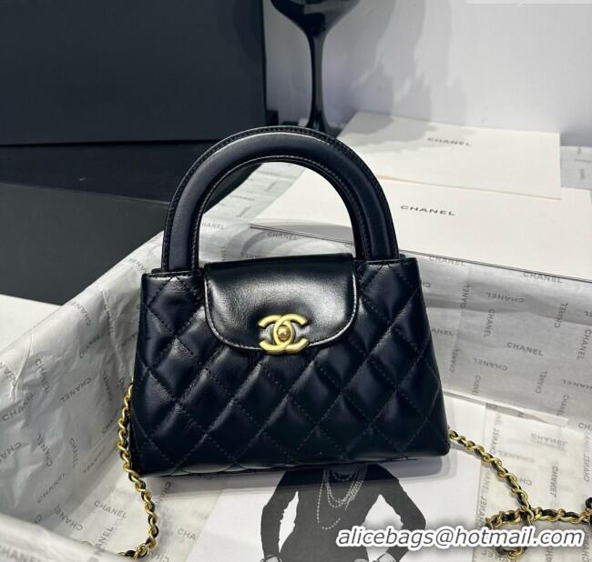 Best Price Chanel Shiny Calfskin Mini Kelly Shopping Bag AS4416 Black/Gold 2025