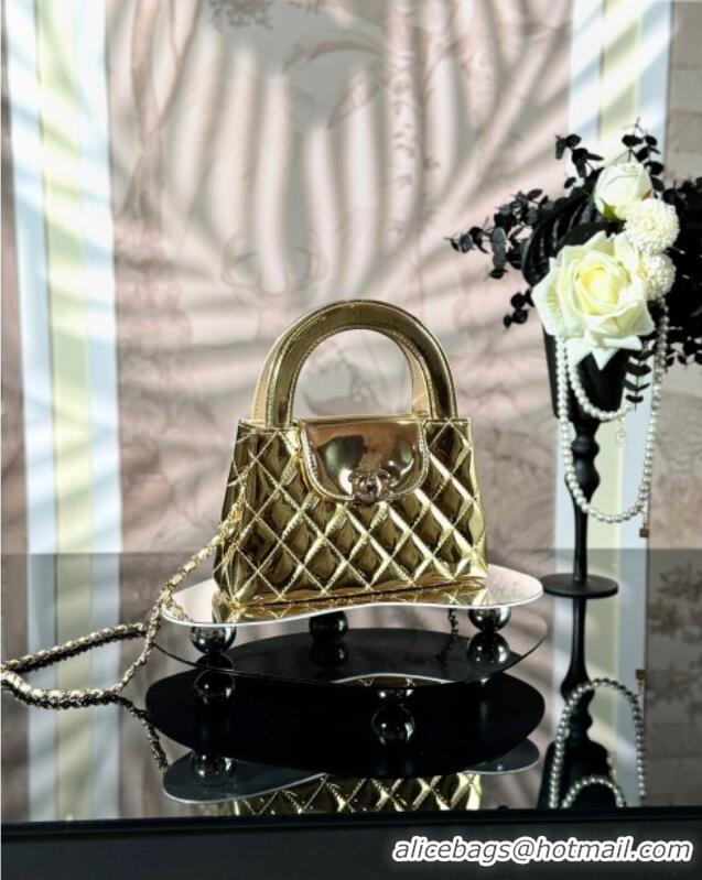 Reasonable Price Chanel Patent Calfskin Mini Kelly Shopping Bag AS4416 Gold 2025