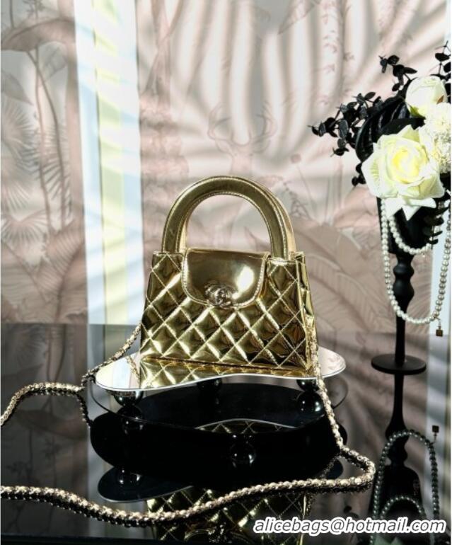 Reasonable Price Chanel Patent Calfskin Mini Kelly Shopping Bag AS4416 Gold 2025