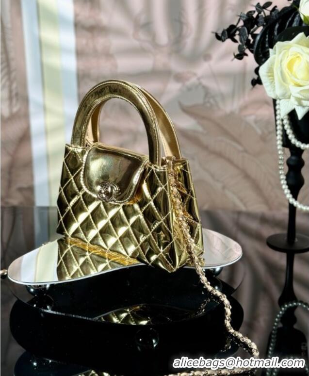 Reasonable Price Chanel Patent Calfskin Mini Kelly Shopping Bag AS4416 Gold 2025