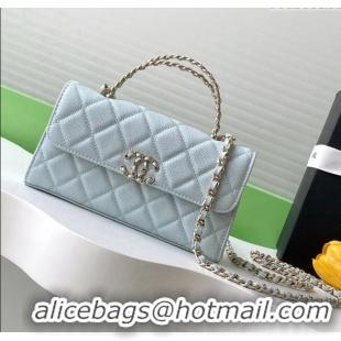 Luxury Cheap Chanel Phone Holder with Chain in Grained Shiny Calfskin AP3238 Black Spring-Summer 2025
