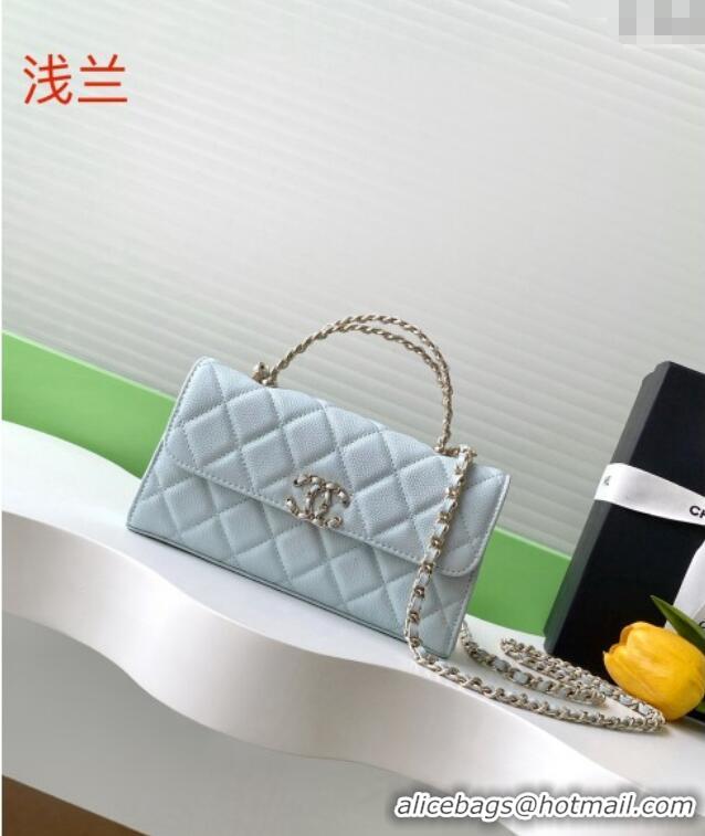 Luxury Cheap Chanel Phone Holder with Chain in Grained Shiny Calfskin AP3238 Black Spring-Summer 2025