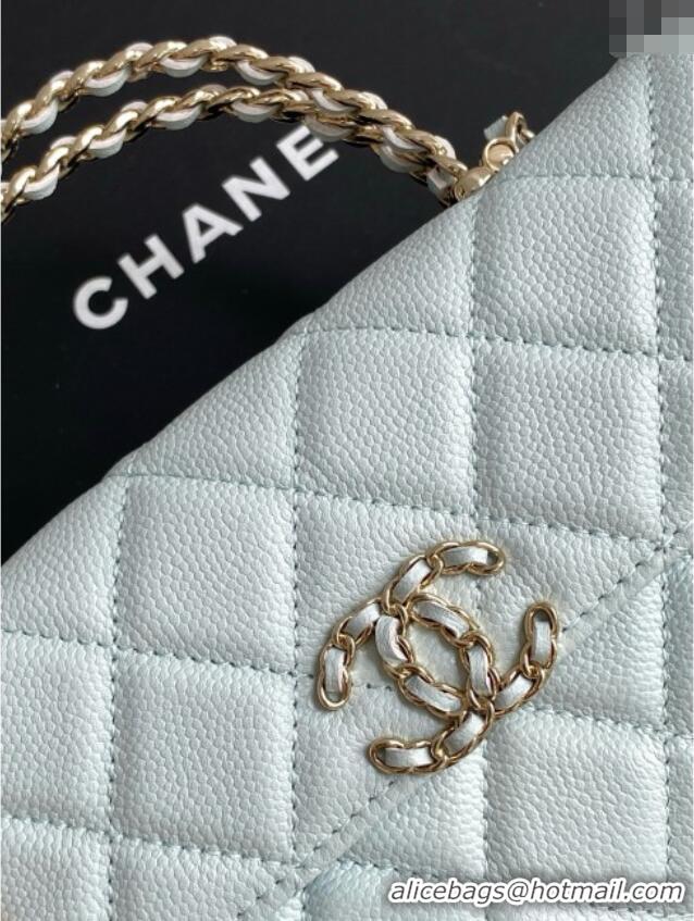 Luxury Cheap Chanel Phone Holder with Chain in Grained Shiny Calfskin AP3238 Black Spring-Summer 2025