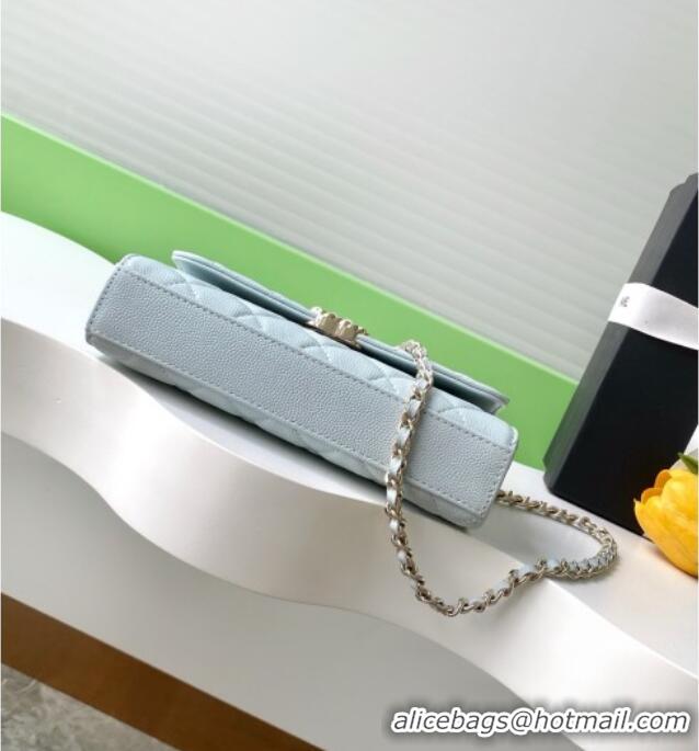 Luxury Cheap Chanel Phone Holder with Chain in Grained Shiny Calfskin AP3238 Black Spring-Summer 2025
