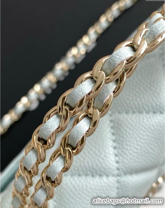 Luxury Cheap Chanel Phone Holder with Chain in Grained Shiny Calfskin AP3238 Black Spring-Summer 2025