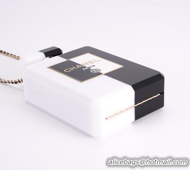 Luxury Discount Chanel Acrylic Bottle Evening Bag AS2269 White/Black 2025
