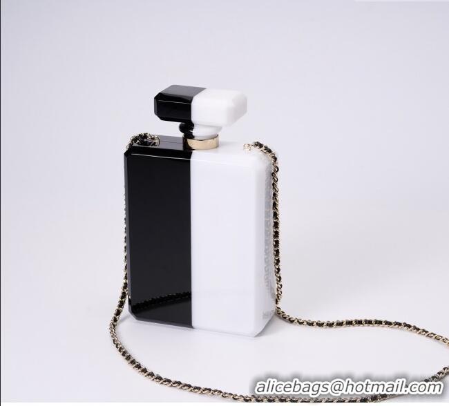 Luxury Discount Chanel Acrylic Bottle Evening Bag AS2269 White/Black 2025