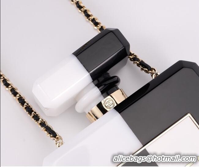 Luxury Discount Chanel Acrylic Bottle Evening Bag AS2269 White/Black 2025