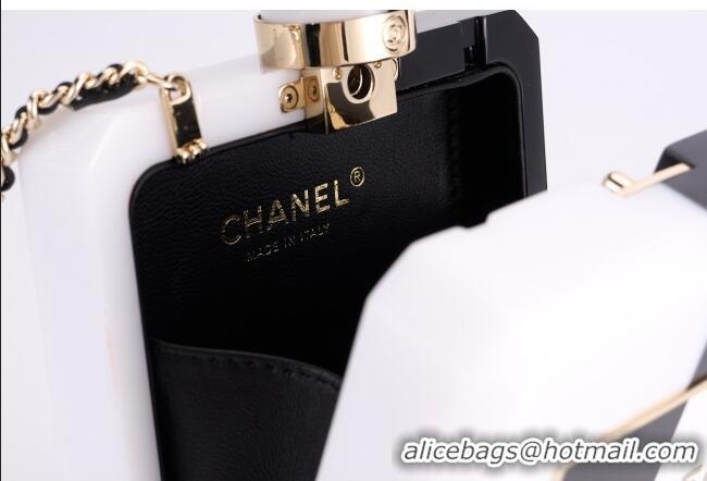 Luxury Discount Chanel Acrylic Bottle Evening Bag AS2269 White/Black 2025