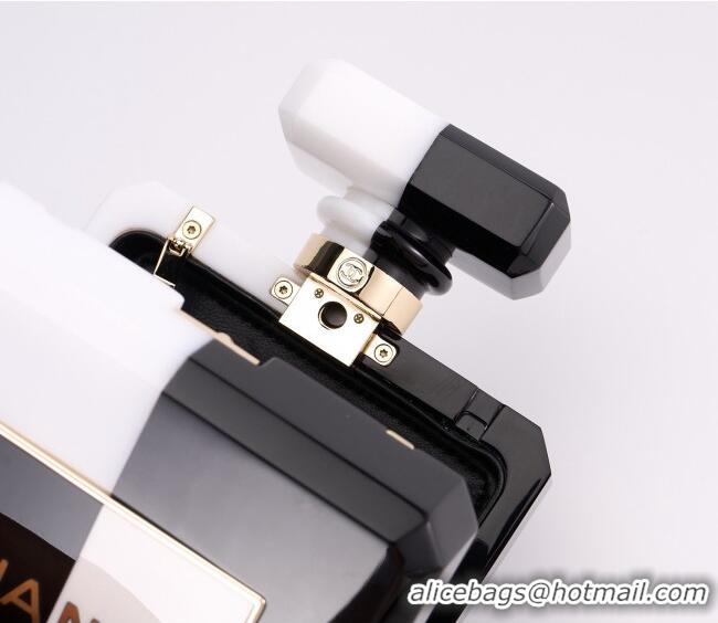 Luxury Discount Chanel Acrylic Bottle Evening Bag AS2269 White/Black 2025