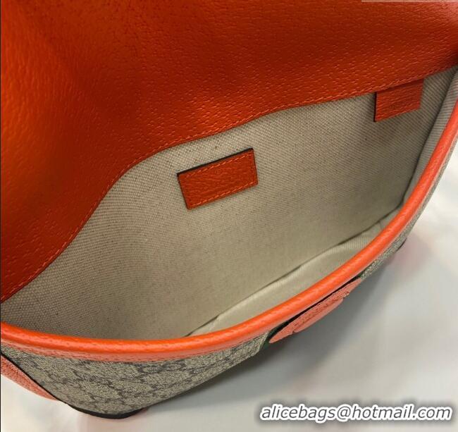 Grade Design Gucci Ophidia GG Small Belt Bag 752597 with Fluorescent Orange Trim 2024