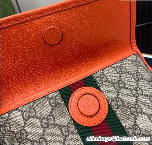 Grade Design Gucci Ophidia GG Small Belt Bag 752597 with Fluorescent Orange Trim 2024