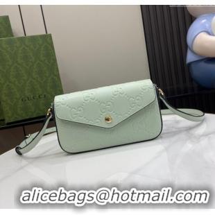Top Quality Gucci GG Leather Super Mini Shoulder Bag 772794 Green/Black 2024