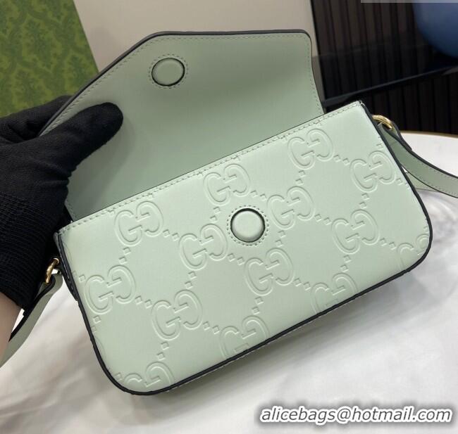 Top Quality Gucci GG Leather Super Mini Shoulder Bag 772794 Green/Black 2024