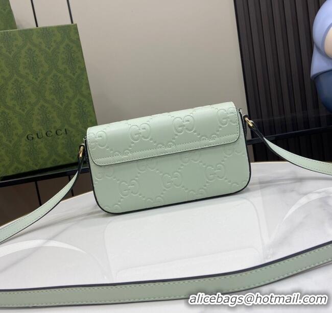 Top Quality Gucci GG Leather Super Mini Shoulder Bag 772794 Green/Black 2024