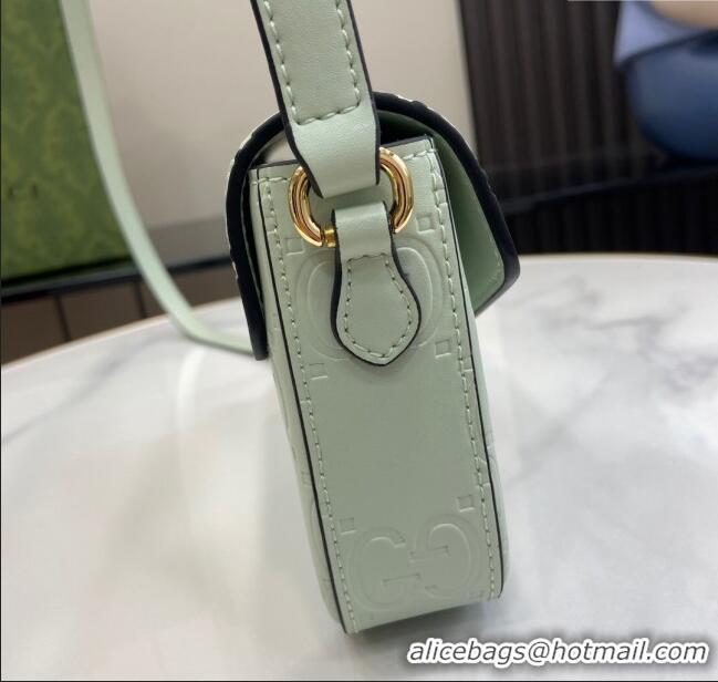 Top Quality Gucci GG Leather Super Mini Shoulder Bag 772794 Green/Black 2024