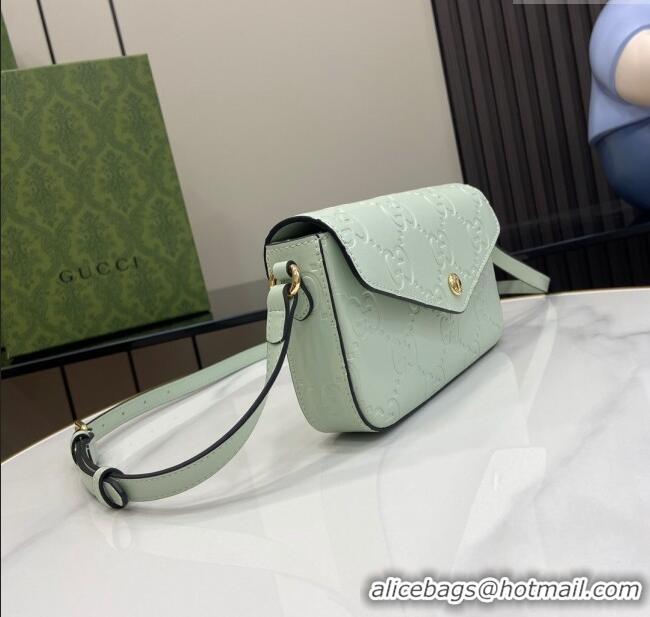 Top Quality Gucci GG Leather Super Mini Shoulder Bag 772794 Green/Black 2024