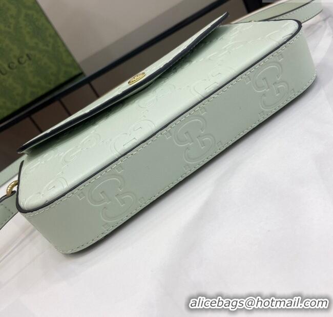 Top Quality Gucci GG Leather Super Mini Shoulder Bag 772794 Green/Black 2024